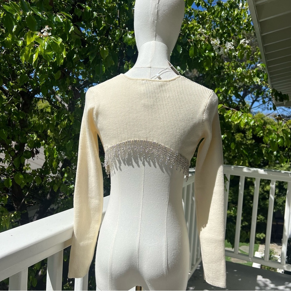 Rhinestone Soft Crop Top - Picture 4 of 10
